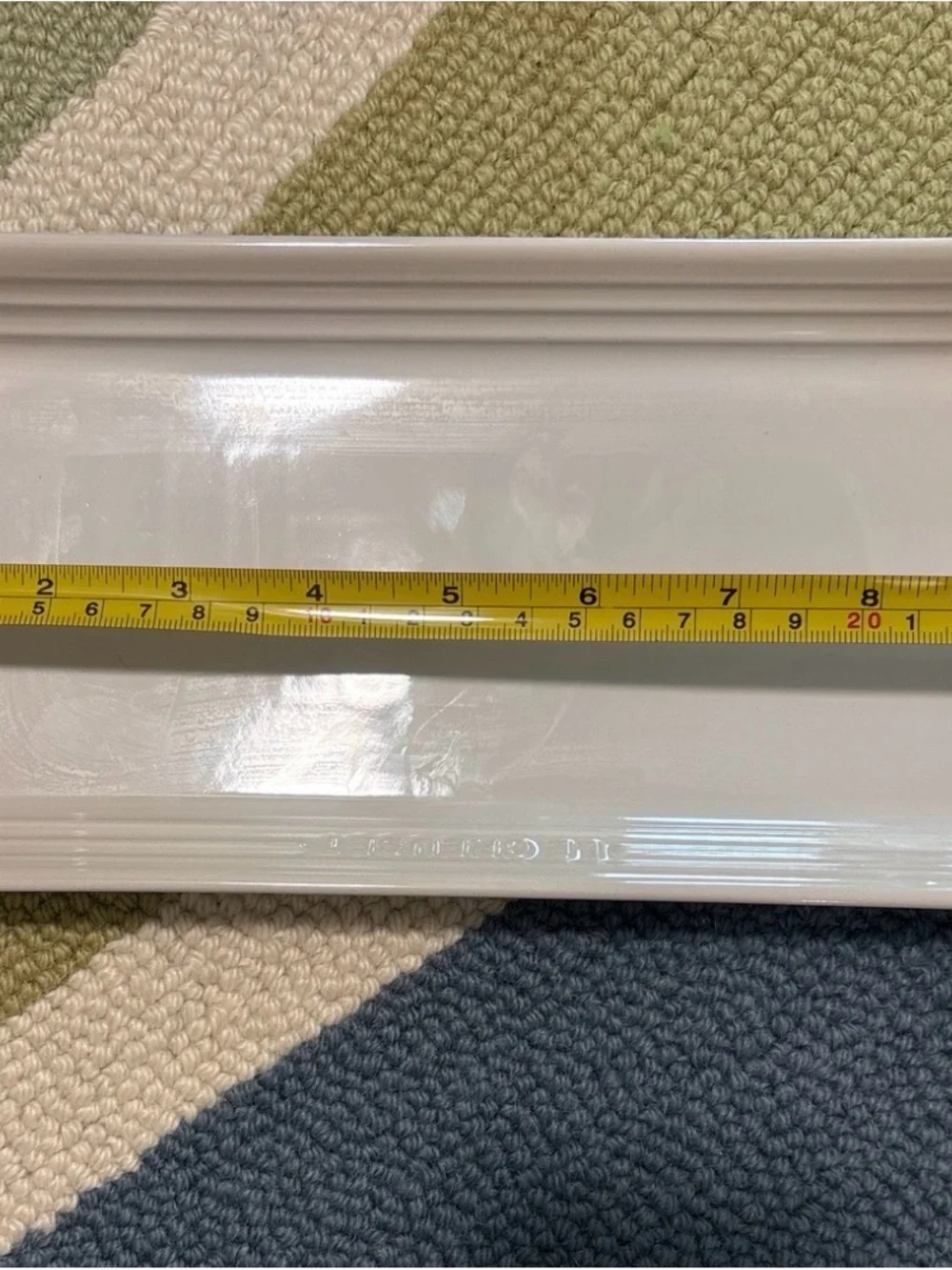 Le Creuset 25cm Meringue Rectangular Plate & 12oz Manila Coffee Mug Flint